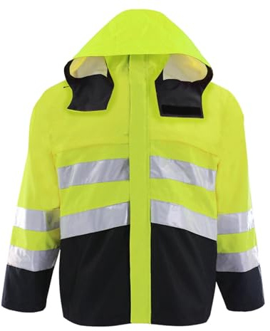 RUMAOZIA Chaqueta de advertencia para hombre de invierno, parka de alta visibilidad, parka Toronto, impermeable, cortavientos, chaqueta de trabajo amarilla, unisex, para adultos, abrigo regular de
