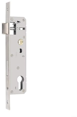 EffiFish Serratura a mortasa in acciaio inox, con inserto a forma di U per porte del telaio del cancello da giardino, DIN sinistra/destra, chiusura girevole 85 x 25 mm