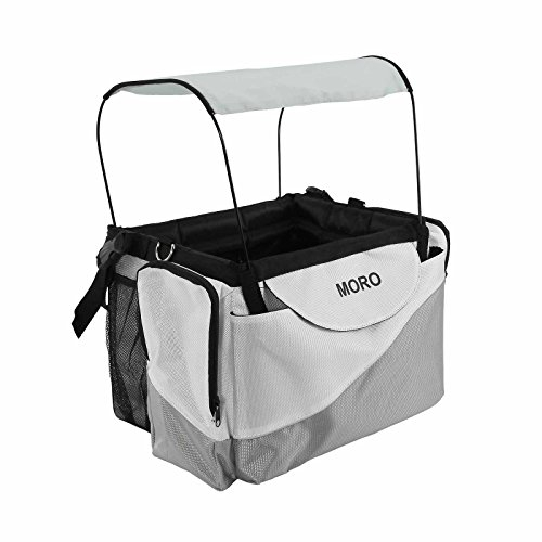 MORO Haustier-Fahrradkorb für Hunde, Welpen, Katzen, Outdoor-Reisetasche, Hundehütte mit Sonnenschutz