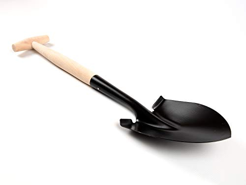 TOP TOOLS Spaten Gartenspaten Pionierspaten Spitzspaten aus Stahl mit Holzstiel