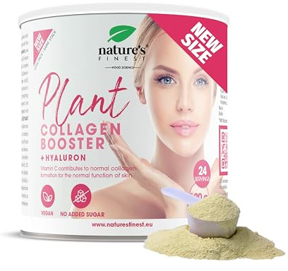 Nature's Finest by Nutrisslim Plant Collagen Booster - Vegan Collagen with Hyaluron, Vitamin C and Biotin, Natural Collagen Synthesis - 100% Natural, 120g
