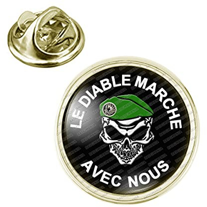 Badgmania Pin's Doré 20mm Légion Etrangère Para Le Diable marche avec Nous n9 Logo 18mm Pins Bouton Epinglette