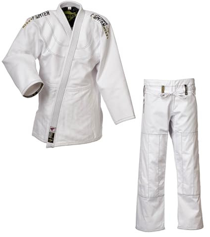 Ju-Sports Ju-Jutsu Anzug Fighter heavy JJIF approved 180 I Extra leichter, enger Jujutsu Anzug fürs Fighting I Kampfanzug mit tollem Finish I 100% Baumwolle