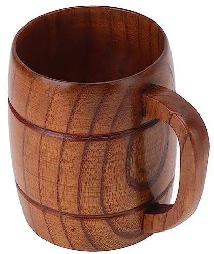 300 Ml Bicchiere in Legno Boccale in Legno Bicchiere da Birra Stein Tazza da Tè, Tazza in Legno con Manico Boccale a Barile Bicchiere in Legno Per Tè Latte Birra Cucina Casa Bar