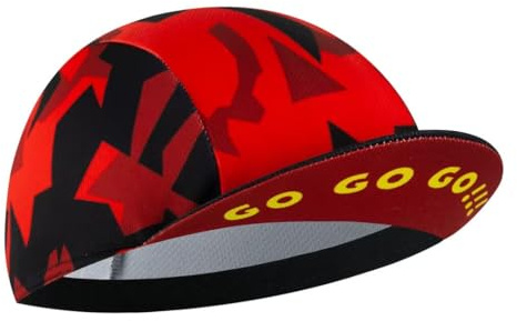 Corsehild Gorra de ciclismo roja para hombre y mujer, gorra de ciclismo debajo del casco, poliéster, transpirable, absorbe el sudor
