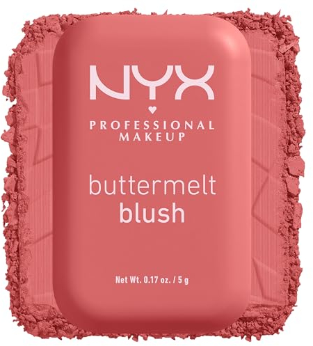NYX Professional Makeup Buttermelt Powder Blush, Up To 12H Wear, Seamless Blending, Fade and Transfer Resistant, With Shea and Mango Butter, Vegan Formula, Shade: Feeling Butta