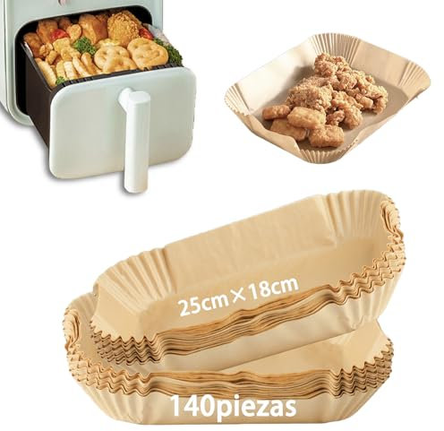 140 Pz Carta Forno per Friggitrice ad Aria, Carta Teglia per Friggitrice ad Aria, Carta Air Fryer Compatibile con Ninja Dual Zone AF300UK AF400UK Tower, Carta da Forno Antiaderente e Impermeabile
