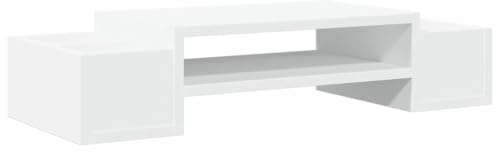 vidaXL Skärmställ med förvaring vit 70x27x15 cm konstruerat trä