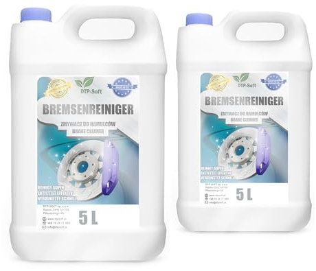 DTP-SOFT Detergente per freni, 2 x 5 litri, privo di acetone, detergente per officina, senza acetone, 10 l