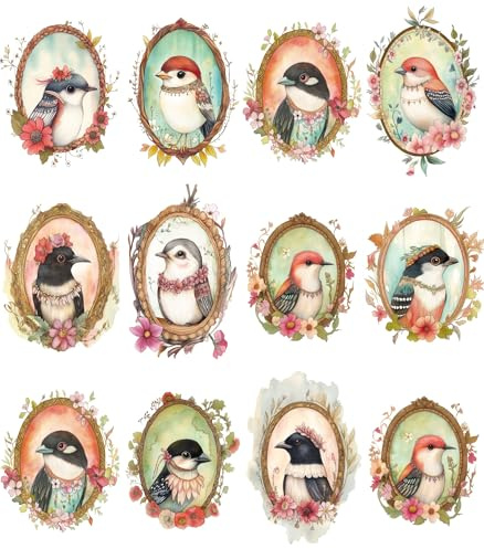 Papel de arroz para retrato de pájaros, 21 x 26,5 cm (6 hojas) - Papel de decoupage 6 diseños para collage, medios mixtos, fabricación de tarjetas y manualidades, decoupage por CRAFT KREATIVELY