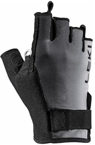 LEKI Guantes de Fitness Nordic Walking «Nordic Active Shark», Color Negro y Gris, Talla 10.0