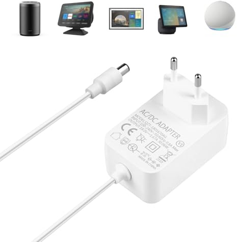 30W Netzteil Ladegerät Ersatz für Echo (3./4. Gen) 18V 1.67A Power Adapter Kompatibel mit Alexa Echo Show 8 15 10 21 Echo Show (2. Gen) Echo Plus (2. Gen) 1.5M Netzkabel Weiß