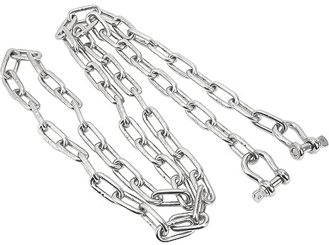 HERCHR Cadena de Ancla para Barcos Cadena de Ancla de Acero Inoxidable 316 de 6,6 pies con grilletes de Anillo de Bloqueo Dobles de 5/16 Extremos de Enlace Grado Marino para Yates