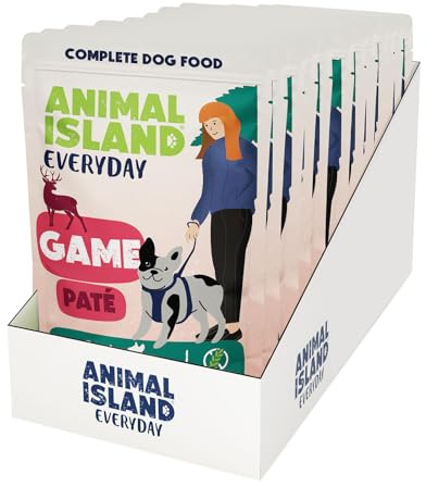 Animal Island Everyday Alimento Húmedo Completo para Perros de Razas Pequeñas Paté de Caza con Cerdo, Pavo y Caldo de Ternera Sin Cereales, 10 x 150g