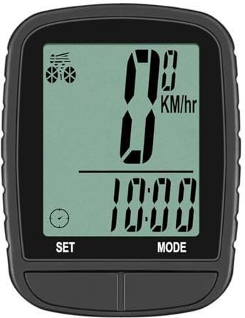 XUXHOU Tachimetro per Bici, Wireless 24 Funzioni Auto Sleep Wake Up Retroilluminazione ABS Contachilometri Ciclo Computer per Guida All'aperto (585 Nero Senza fili)