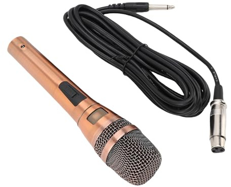 Fockety Trådbunden Dynamisk Mikrofon, 6,5 Mm Handhållen Mikrofon med Kardioidpolärt Mönster Inbyggt Filter Bomull för Karaoke-sånghögtalare Amp Mixer Studio Vokalprestanda