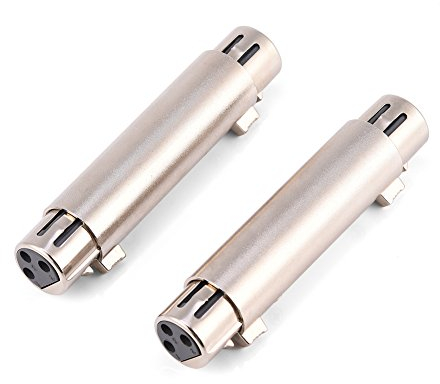 2PCS 3-Pin XLR Adapter Connector Audio Microphone Mic Line Adapter Gender Changer Coupler (Female to Female)