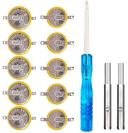 IWANGDO Lot de 5 Piles CR2025 CR1616 pour GBC GBA avec Tournevis à Pointe de sécurité 3,8 mm 4,5 mm