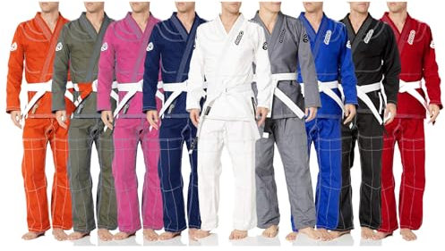 REEVO Guard Ultraleichter BJJ Gi für Kinder und Erwachsene, brasilianische Jiu-Jitsu-Uniform mit weißem Gürtel, Marineblau, 00