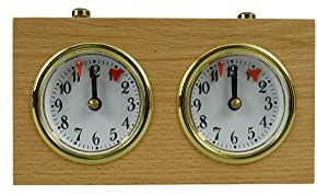 Turnier - Orologio da scacchi analogico in legno naturale