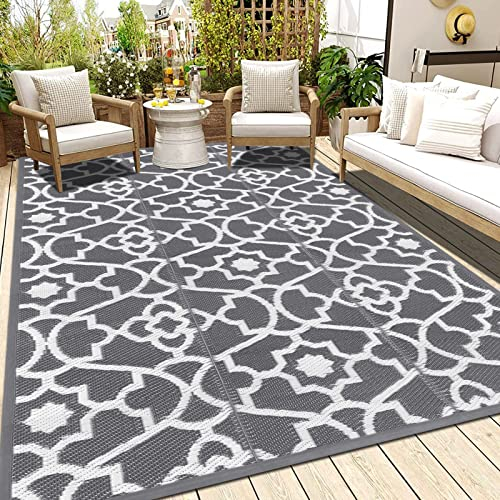 Enyhom Tappeto da esterno impermeabile, 180 x 270 cm, grande, reversibile, tappeto in plastica resistente ai raggi UV, leggero e portatile, per portico, cortile