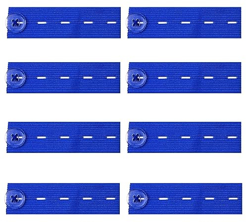 Guoguonb 8 Pieces Elastic Waist Extension Trouser Extension Adjustable Elastic Waistband Extension Button Extension for Pregnancy Women Men Jeans Trousers Pants- Dark Blue