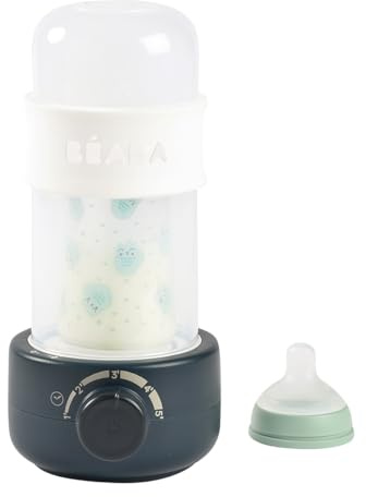 BÉABA, Chauffe Biberon/Petits Pots, Stérilisateur Biberon, Tétines, Chauffe Lait Maternel, Vapeur douce, Chauffe rapide, Baby Milk Second, Night blue