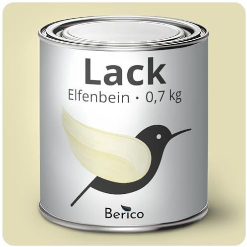 Berico Acryllack - Elfenbein Beige - 0,7 Kg - 4in1 Lack Buntlack Möbelfarbe Möbellack - Für Innen und Außen - Holz, Möbel, Metall & Fliesen