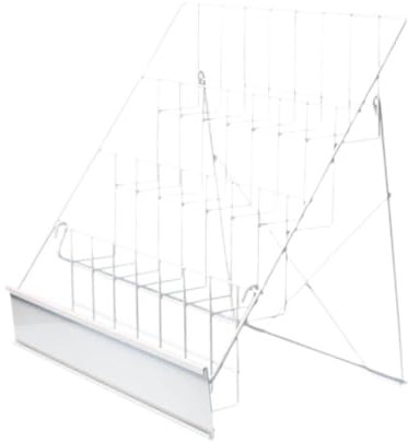 Baoblaze Metal Book Display Stand,Book Signing Rack, Space Saving,Office 4 Tiered Book Display Stand Tabletop CD Display Countertop, white