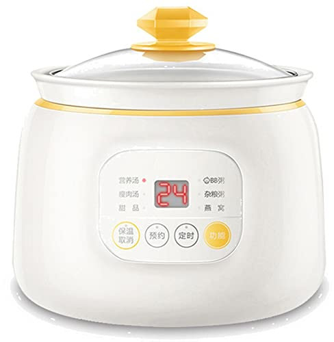 CHDWEY Pentola per zuppa 220V 1L Mini Electric Food Stewing Pot Automatic Porridge Dessert Food Slow Stewer Portable Multi Cooker