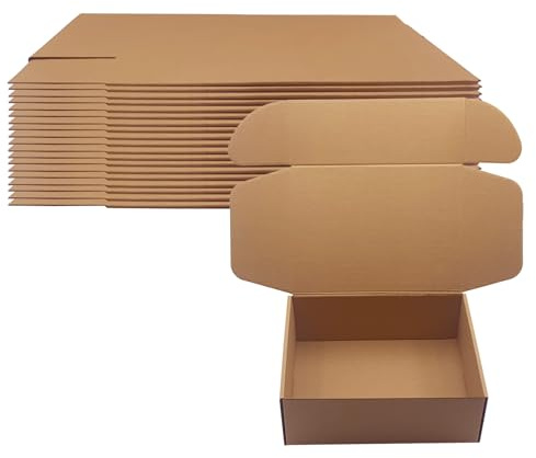 11x8x4 inch Shipping Boxes Pack of 20, Brown Corrugated Cardboard Box Mailer Boxes for Packaging Small Business Shipping，Recyclable Moving Storage Mailing Boxes Bulk Book Literature Gift Giving
