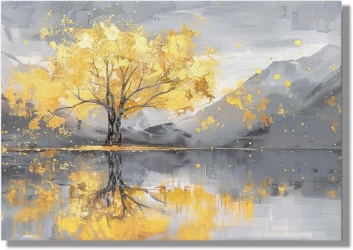 inramat koncept – akustisk bild – ljudabsorberande canvasbild – ljudisolerande bild för kontor, vardagsrum & konferensrum – 60 x 40/90 x 60/120 x 80 cm – tryckt på modern duk