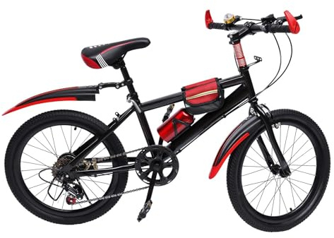 Hurrylying Mountain bike premium da 20 pollici, per bambini, mountain bike, peso 85 kg, con supporto in vetro e ingranaggio, adatto per strade e montagne, rosso