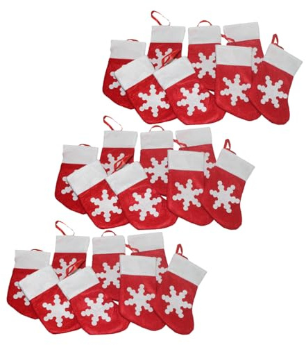 Toyandona 24 Mini Calze Di Natale in Feltro Per Caramelle E Snack Calze Di Natale Appese Decorazioni Per Albero E Tavolo Festa Natalizia Sacchetti Regalo Piccoli