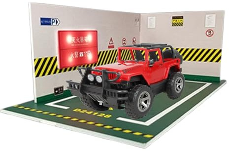 Parkeringsgarage Scenmodell,Parkeringsgarage Scenmodell LED-belysta | Parkeringsplats modell för Bilmodell Samlarföremål FörvaringScen ParkeringSpace Display Diorama