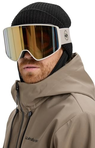 Quiksilver Gafas de esquí y snowboard STORM MG para hombre, color blanco, talla única