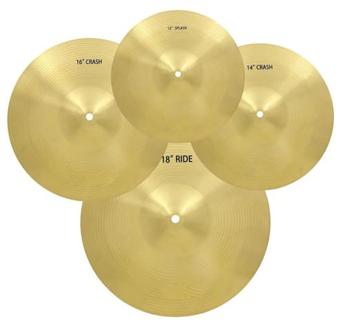 Estándar Platillos Juego De Platillos 4 Uds 12 14 16 Y 18 Pulgadas Splash Crash Ride Para Kit Batería Piezas Instrumentos Percusión
