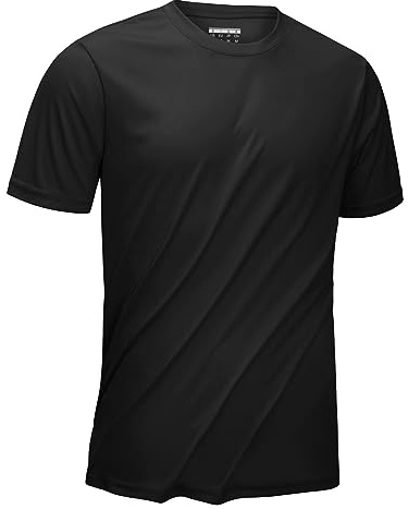 KEFITEVD UV-skjorta herr sportskjorta kortärmad snabbtorkande sport t-shirt lätt funktionell skjorta andas löpartröja, svart, XL