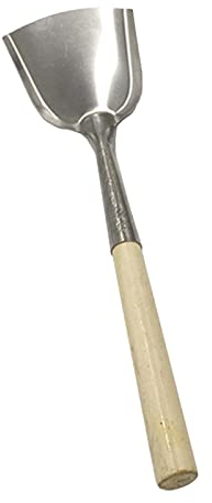 Pelle à charbon de cheminée avec manche en bois, pelle à charbon, pelle à poussière, pelle à gril, petite pelle en acier inoxydable avec poignée en bois (argent)