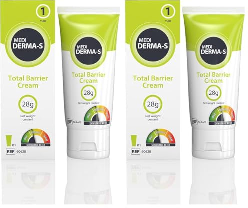 Medi Derma-S Total Barrier Cream Tube, 28g, Moisturises and Protects Damaged and Intact Skin, Waterproof Wound Protection Cream (Pack of 2)