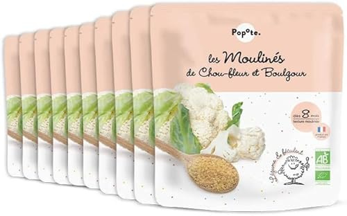 POPOTE Moulinés Chou-Fleur Boulgour BIO dès 8 Mois intro textures 10 x 180g