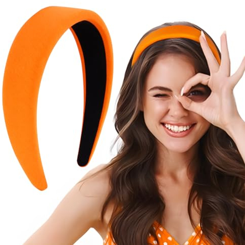 Classique Serre-Tête Orange Bandeau de Cheveux Femme Serre-Tête Large 4cm Accessoires pour Cheveux-Orange