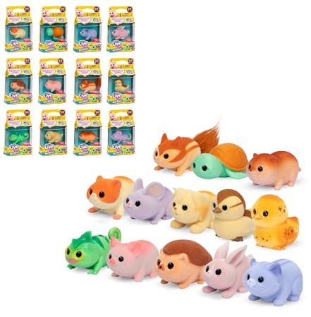 Little Live Pets NeeDees, Juguete Aleatorio, 9 Adorables Mascotas Interactivas, Textura Suave, Se Enganchan en la Ropa o Mochila, 50 Sonidos y Reacciones, Ojos Parpadeantes, Famosa (LP700000)