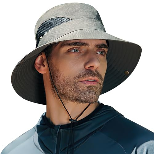 FairyPeach Cappello Boonie Impermeabile Uomo Donna, Estivo Cappello Safari Anti UV Traspirante, Tesa Larga Cappello Pioggia, Cappelli da Sole Pescatore