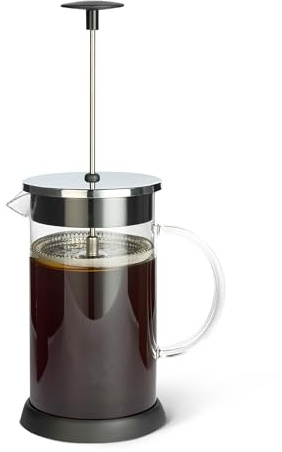 Amazon Basics French Coffee Press, 1038ml, Borosilicate Glass, BPA-Free, Removable Dishwasher-Safe Parts