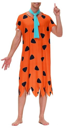 Generico Men's Costume, Adult Fancy Dress,Vestito da Cosplay con Sciarpa e Costume da Discoteca alla Moda per Halloween da Uomo Costume Uomo età Della Pietra