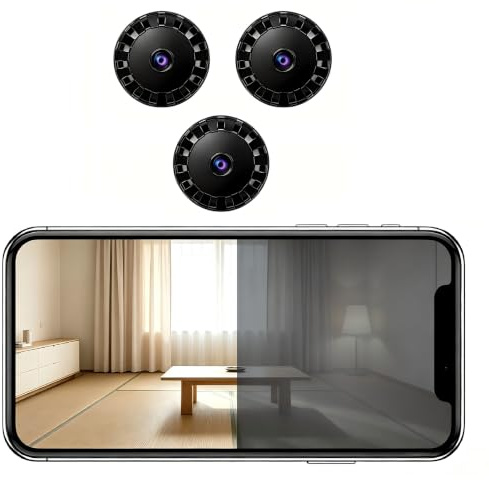 XUEVORIY 3 PCS Caméra Espion sans Fil Mini 2026, caméra de sécurité WiFi HD 1080P avec Vision Nocturne, Surveillance intérieure et extérieure pour bébés et Animaux de Compagnie L/X F