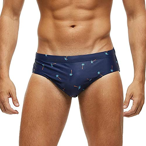 Arcweg Bañadores para Hombres Pantalones Trigulares Cortos Calzoncillos Traje de Baño Cortos Hombres Elástica Almohadillas Extraídas Árbol De Coco L