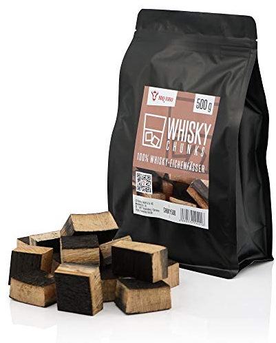BBQ-Toro Trozos de Madera de Roble Whisky | 500 g | Ahumar | Ahumado de Barbacoa | para Parrilla de Gas | Fumadores | Virutas