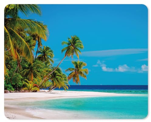 younikat Tapis de Souris Plage des Caraïbes I 24 x 19cm Tapis de Souris Taille Standard I antidérapant I Vacances Voyage Paysage I avec Protection de Surface I pour Bureau Gaming I dv947